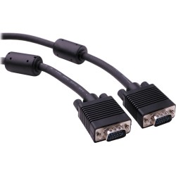 VGA Cable HD 15pin Male-Male 20m 2 X Ferittes Black Καλώδιο Οθόνης Μαύρο Powertech CAB-G010 