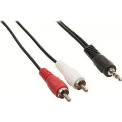 VALUELINE VLAP22200B1.5 JACK 3.5 MALE TO 2 X RCA MALE CABLE 1.5m CABLE VLAP 22200 B1.5 VALUELINE VLAP22200B1.5 JACK 3.5 MALE TO 2 X RCA MALE CABLE 1.5m CABLE VLAP 22200 B1.5