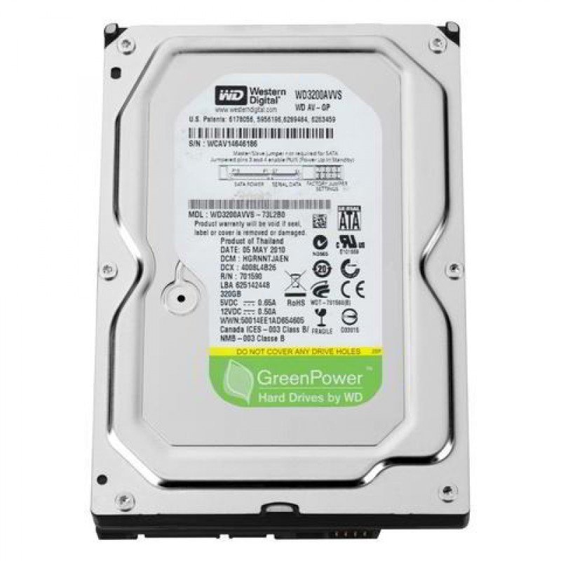 320Gb Σκληρός Δίσκος Εσωτερικός Western Digital Hard Disk Drive SATA 3.5 WD3200AVVS Refurbished