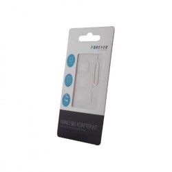 FOREVER T-0008262 NANO SIM CARD ADAPTOR WHITE & CARD EJECT PIN FOREVER T-0008262 NANO SIM CARD ADAPTOR WHITE & CARD EJECT PIN