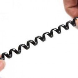 TELEPHONE SET CABLE 3m BLACK SPIRAL ΚΑΛΩΔΙΟ ΤΗΛΕΦΩΝΙΚΗΣ ΣΥΣΚΕΥΗΣ 4P4C FTT3-027