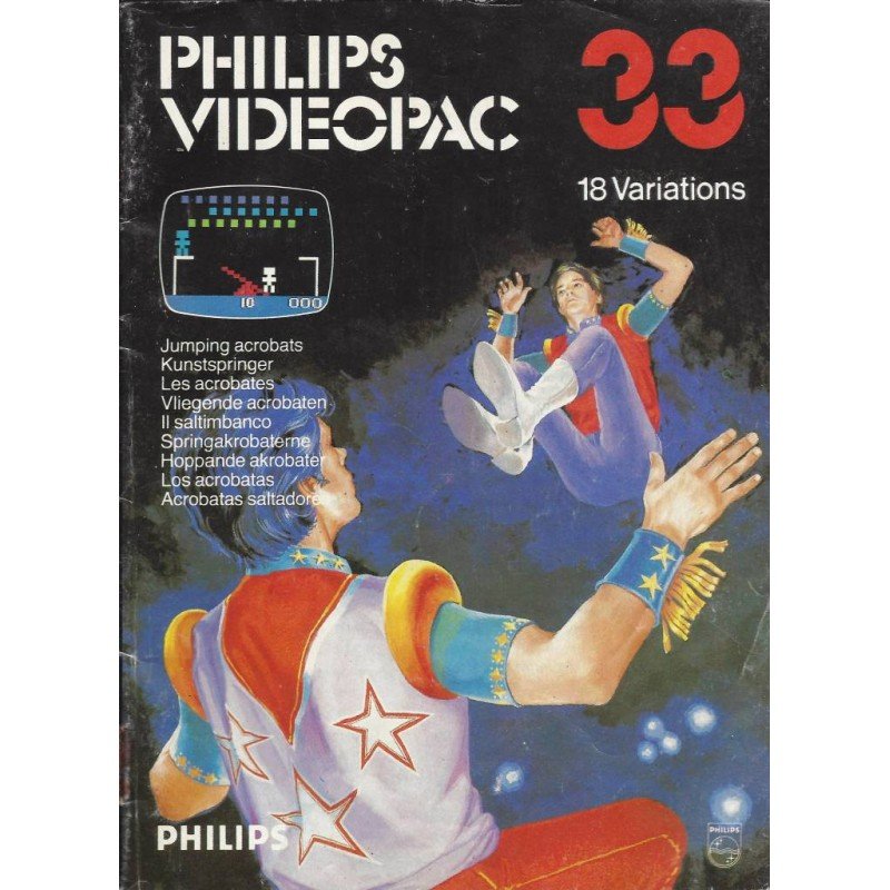 JUMPING ACROBATS PHILIPS VIDEOPAC+ G7400 GAME CATRIDGE -USED-