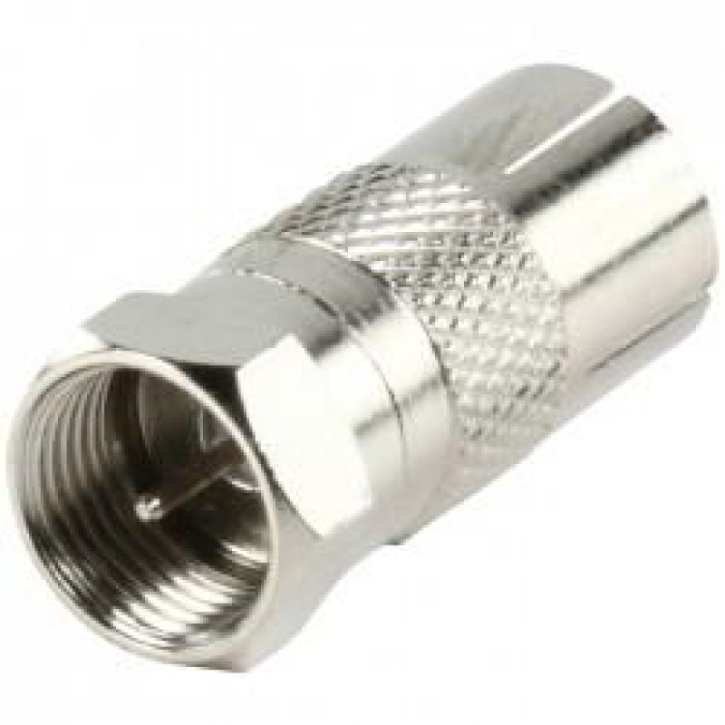 ADAPTOR SATTELITE TV CABLE METALLIC F MALE-TV FEMALE ΒΥΣΜΑ ΜΕΤΑΛΛΙΚΟ ΑΡΣΕΝΙΚΟ-ΘΥΛΗΚΟ ΜΟΥΦΑ FC-026