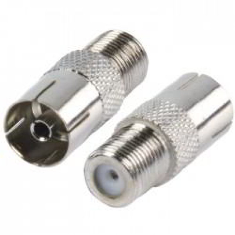ADAPTOR SATTELITE TV CABLE METALLIC F FEMALE-RCA FEMALE ΒΥΣΜΑ ΜΕΤΑΛΛΙΚΟ ΘΥΛΗΚΟ-ΘΥΛΗΚΟ ΜΟΥΦΑ FC-028