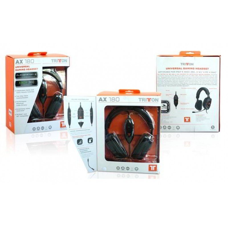 HEADSET FULLSIZE MULTIMEDIA 3.5 BLACK TRITTON AX180 [GEARS OF WAR 3] ΑΚΟΥΣΤΙΚΑ & ΜΙΚΡΟΦΩΝΟ ΜΑΥΡΑ K10-AX180 (360/PS3/PS4/WII/PC)