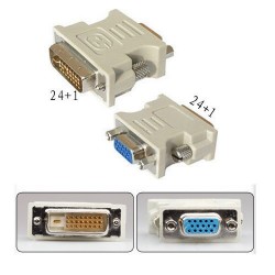 Adapter DVI-D 24+1pin Male To VGA HD15 Female White CAB-G020