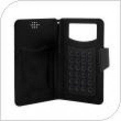 TOP GEL UNIVERSAL FLIP BOOK CLASSIC CASE 5.0"-5.7" BLACK ΘΗΚΗ ΠΟΡΤΟΦΟΛΙ ΜΑΥΡΟ