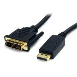 POWERTECH CAB-DVI006 DVI-D 24+1 MALE TO DISPLAY PORT MALE 20p GOLD 1m 