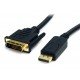 POWERTECH CAB-DVI006 DVI-D 24+1 MALE TO DISPLAY PORT MALE 20p GOLD 1m