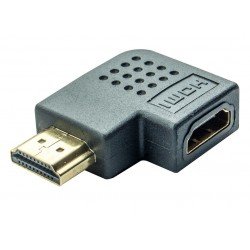 POWERTECH CAB-H037 ADAPTOR GOLD HDMI 1.4V 19pin FEMALE TO HDMI MALE 90 BLACK ΜΟΥΦΑ ΓΩΝΙΑΚΗ
