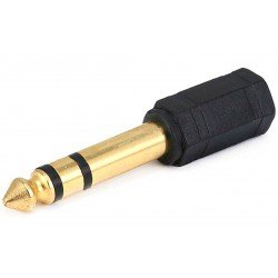 ADAPTER GOLD JACK 3.5 STEREO FEMALE TO JACK 6.3 STEREO MALE BLACK CAB-J016 ADAPTER GOLD JACK 3.5 STEREO FEMALE TO JACK 6.3 STEREO MALE BLACK CAB-J016