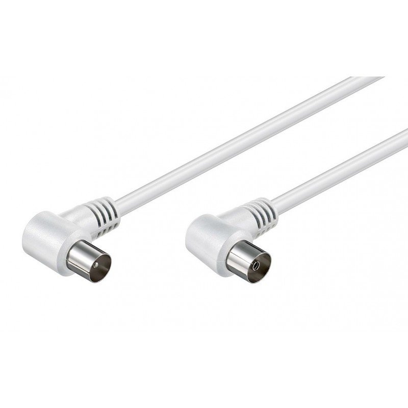 POWERTECH CAB-V024 ANTENNA TV CABLE M/M CORNER WHITE 3m ΚΑΛΩΔΙΟ ΚΕΡΑΙΑΣ ΛΕΥΚΟ ΓΩΝΙΑ