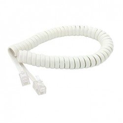 TELEPHONE CABLE 3m WHITE SPIRAL ΚΑΛΩΔΙΟ ΑΚΟΥΣΤΙΚΟΥ ΤΗΛΕΦΩΝΙΚΗΣ ΣΥΣΚΕΥΗΣ FTT3-026