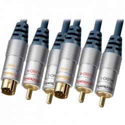CLICKTRONIC SVIDEO MALE & 2 X RCA MALE GOLD CABLE TO SVIDEO MALE 2 X RCA MALE 5m HIGH QUALITY AUDIO/VIDEO/AV HC 70-5m 