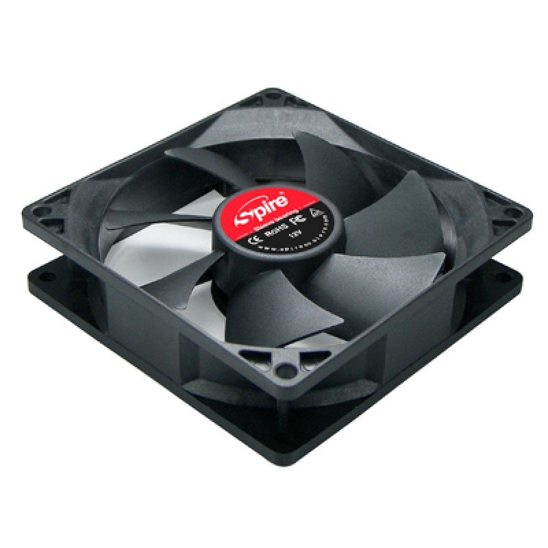 COOLER FAN BLACK 90x90x25mm SPIRE SP09025S1L4 SLEEVE BEARING 12V (PC) COOLER FAN BLACK 90x90x25mm SPIRE SP09025S1L4 SLEEVE BEARING 12V (PC)