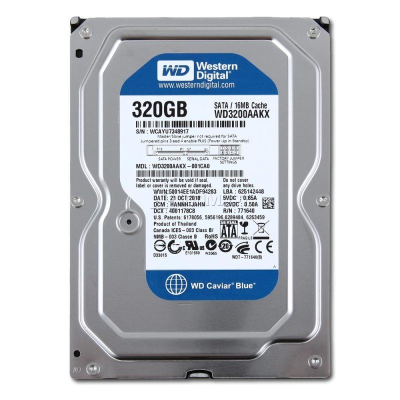 320Gb HARD DISK DRIVE SATA 3,5" WESTERN DIGITAL CAVIAR BLUE WD3200LPVX ΕΣΩΤΕΡΙΚΟΣ ΣΚΛΗΡΟΣ ΔΙΣΚΟΣ Refurbished