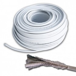 FTT2-003 ANTENA TV COAXIAL CABLE 100m WHITE ΚΑΛΩΔΙΟ ΚΕΡΑΙΑΣ ΟΜΟΑΞΟΝΙΚΟ ΔΙΠΛΟ ΦΥΛΛΟ ΑΛΟΥΜΙΝΙΟΥ ΛΕΥΚΟ ΚΟΥΛΟΥΡΑ RG6U 64