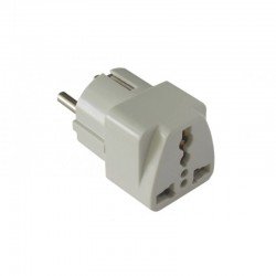 POWER AC PLUG ADAPTOR WHITE 10-16Am ENGLISH-USA TO GREEK UNIVERSAL SOCKET LLE-91234