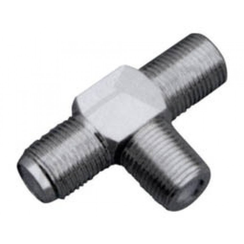Adaptor Satellite Metallic F Female To 2 x Female Αντάπτορας Τ Δορυφορικός Μεταλλικός - Μούφα HLB3036 1064