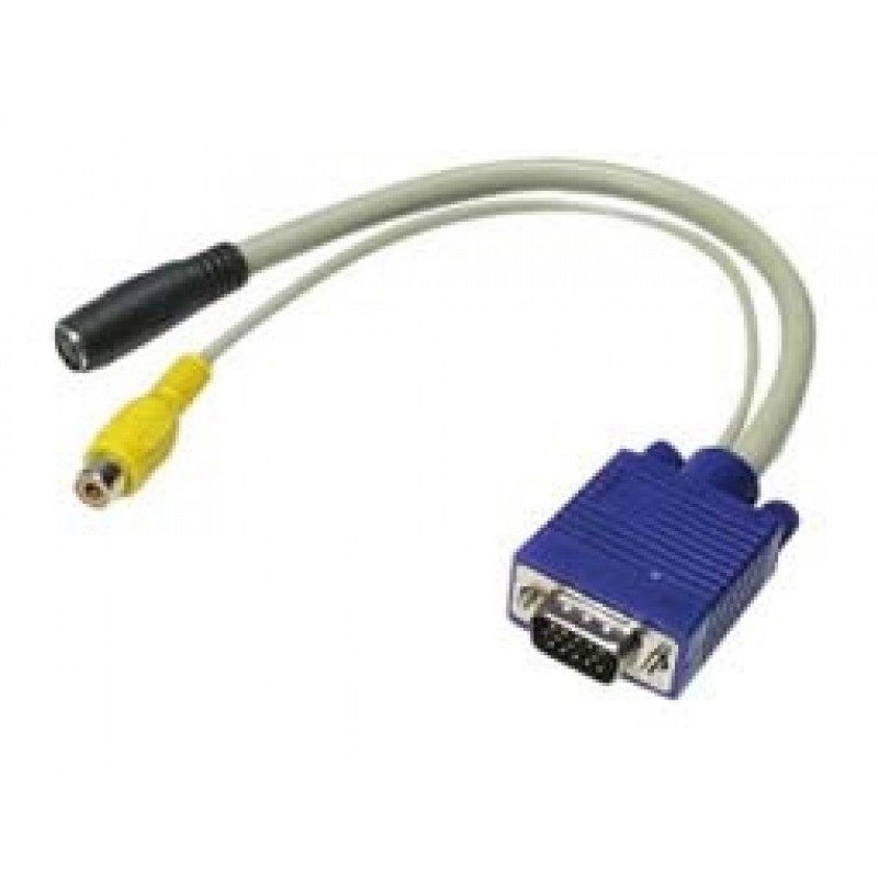 ADAPTOR VGA 15HDB MALE TP SVIDEO & RCA 0.30m SVGA C187-VGASR-0.30 S-VIDEO GRAY