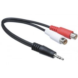 JACK 3.5 MALE TO 2 X RCA FEMALE M/F 0,2m CABLE-406 18215 22250B