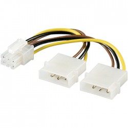 POWER CABLE INTERNAL PCI-E 6 PIN FEMALE TO 2 X 4 PIN MALE 51360 POWER CABLE INTERNAL PCI-E 6 PIN FEMALE TO 2 X 4 PIN MALE 51360