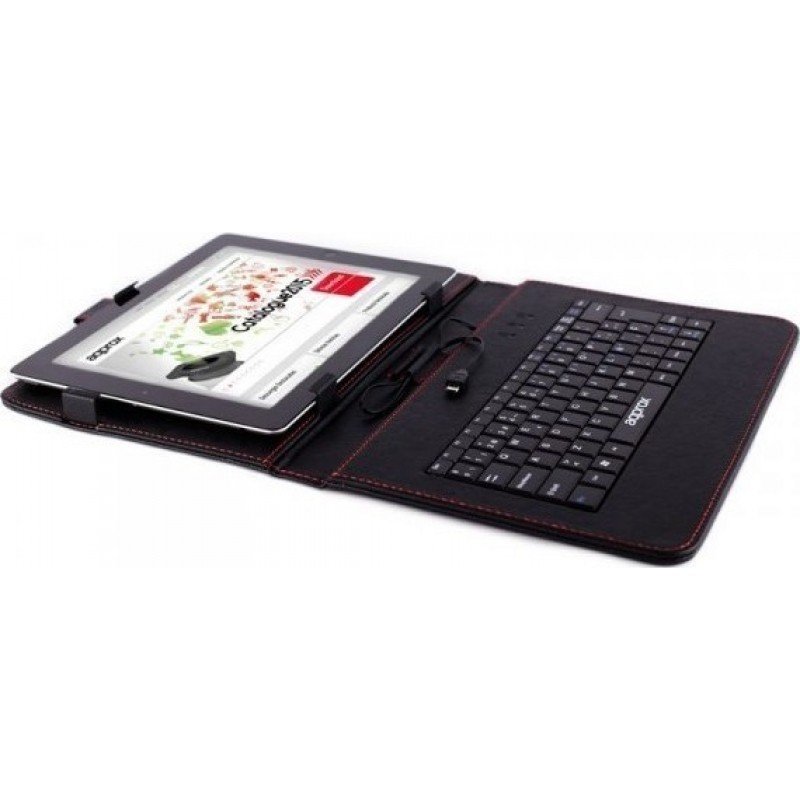 APPROX AP-PCK05 KEYBOARD GREEK & CARRY CASE BLACK TABLET 9.7-10.1 ΠΛΗΚΤΡΟΛΟΓΙΟ ΒΑΣΗ & ΔΕΡΜΑΤΙΝΗ ΘΗΚΗ