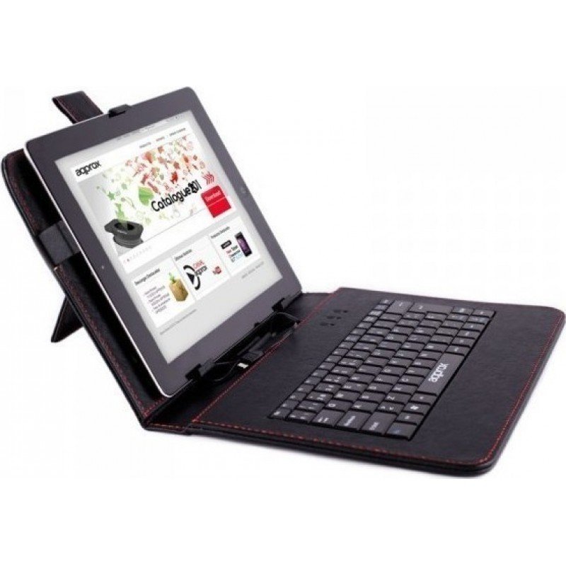 APPROX AP-PCK05 KEYBOARD GREEK & CARRY CASE BLACK TABLET 9.7-10.1 ΠΛΗΚΤΡΟΛΟΓΙΟ ΒΑΣΗ & ΔΕΡΜΑΤΙΝΗ ΘΗΚΗ