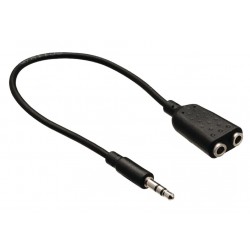 JACK 3.5 MALE STEREO TO 2 X JACK 3.5 FEMALE STEREO SPLITTER 0,20m BLACK CAB-J029 JACK 3.5 MALE STEREO TO 2 X JACK 3.5 FEMALE STEREO SPLITTER 0,20m BLACK CAB-J029