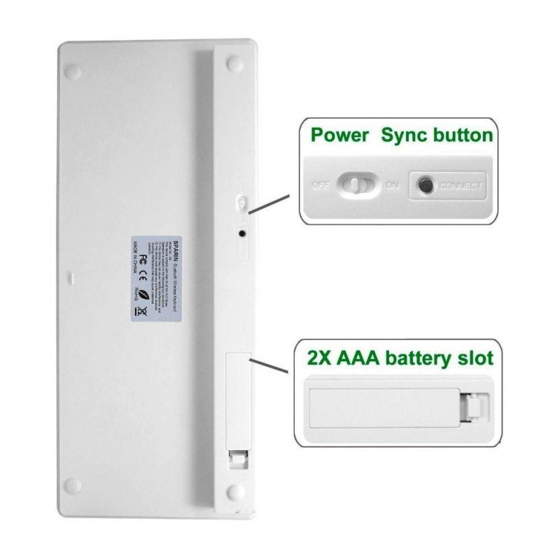 BK6001 WIRELESS SLIM KEYBOARD BLUETOOTH WHITE ENGLISH ΠΛΗΚΤΡΟΛΟΓΙΟ ΑΣΥΡΜΑΤΟ ΛΕΥΚΟ ΑΓΓΛΙΚΟ 17740-4
