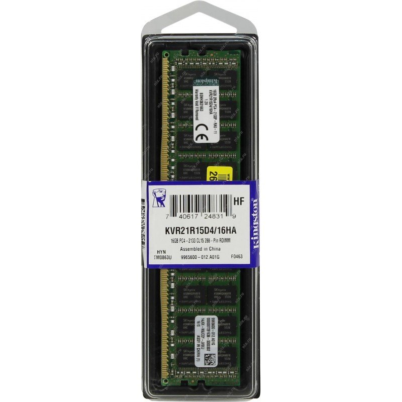 16Gb MEMORY RAM DDR4 -2133Mhz- CL15 KINGSTON KVR21R15D4/16HA SERVER ΜΝΗΜΗ (PC)