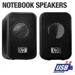 HP NN109AA 2 X 1 Watt STEREO MULTIMEDIA SPEAKERS USB 2.0 BLACK ΗΧΕΙΑ ΜΑΥΡΑ