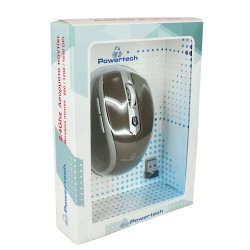 POWERTECH PT-298 MOUSE WIRELESS 2.4GH OPTICAL USB BROWN-SILVER 1600dpi ΠΟΝΤΙΚΙ ΟΠΤΙΚΟ ΑΣΥΡΜΑΤΟ ΚΑΦΕ-ΑΣΗΜΙ