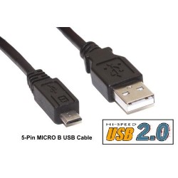OEM USB A 2.0 CABLE MALE TO MICRO USB B MALE CABLE BLACK 3m HIGH SPEED FAST CHARGING 14213
