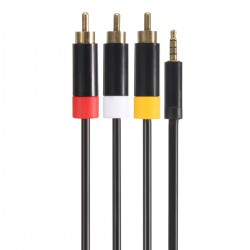  MICROSOFT ORIGINAL AV SCART COMPOSITE CABLE GOLD  [JACK 3.5 TO 1 X AV VIDEO 2 X RCA AUDIO] XBOX SUPER SLIM 360e