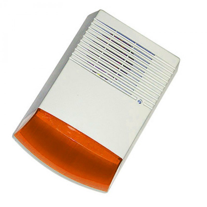 BS-1 120dB OUTDOOR WHITE SIREN WITH ORANGE OPTICAL SIGNALING ΣΕΙΡΗΝΑ ΕΞΩΤΕΡΙΚΗ ΛΕΥΚΗ ΜΕ ΠΟΡΤΟΚΑΛΙ ΦΑΡΟ