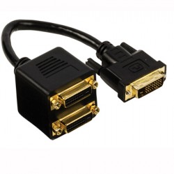 ADAPTER DVI MALE TO 2 X DVI FEMALE BLACK CABLE 561 GOLD 32950B02