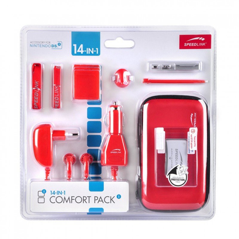 STARTER COMFORT PACK KIT ACCESSORY PACK 14 IN 1 RED SPEEDLINK SL-5558-SRD (DSi)