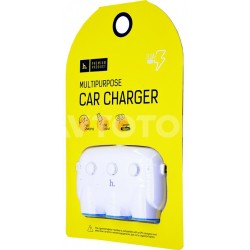 HOCO C1 3 IN 1 CAR LIGHTER SOCKET ADAPTOR FAST CHARGER 0.55m CABLE WHITE 12-24V & 2 X USB 5V 3.1A HOCO C1 3 IN 1 CAR LIGHTER SOCKET ADAPTOR FAST CHARGER 0.55m CABLE WHITE 12-24V & 2 X USB 5V 3.1A