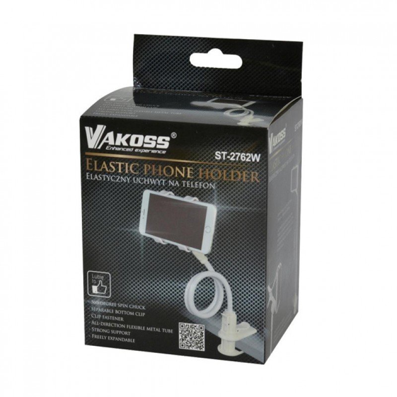 VAKOSS ST-2762W ELASTIC SMARTPHONE HOLDER WHITE ΕΛΑΣΤΙΚΗ ΒΑΣΗ ΚΙΝΗΤΟΥ ΛΕΥΚΗ