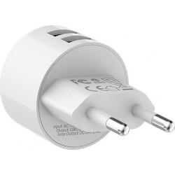 Τροφοδοτικό Πρίζας Λευκό Power Charger AC 2 X USB 5V 2.4A Travel Charger & Lightning Cable White Borofone BA23A Τροφοδοτικό Πρίζας Λευκό Power Charger AC 2 X USB 5V 2.4A Travel Charger & Lightning Cable White Borofone BA23A