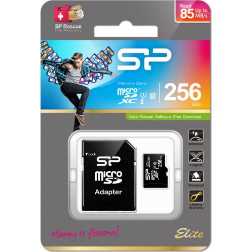 256Gb Memory Micro SD Card & Adapter SD SDXC Silicon Power Elite Class 10 Μνήμη 256Gb Memory Micro SD Card & Adapter SD SDXC Silicon Power Elite Class 10 Μνήμη