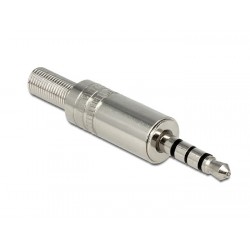 Τελικό Βύσμα Ήχου Αρσενικό 4pin Delock 65546 Jack 3.5 Adaptor 4 pin Male Metal Silver