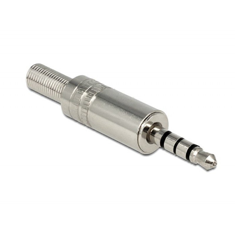 Τελικό Βύσμα Ήχου Αρσενικό 4pin Delock 65546 Jack 3.5 Adaptor 4 pin Male Metal Silver