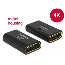 Delock Adaptor HDMI 19pin Gold Female To Female 4K Black Μούφα Σύνδεσης 65659 Delock Adaptor HDMI 19pin Gold Female To Female 4K Black Μούφα Σύνδεσης 65659
