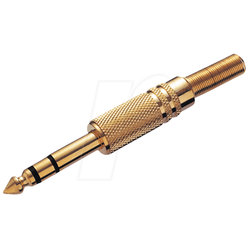 Adapter Jack 6.3 Stereo Male Gold Τελικό Στερεοφωνικό Βύσμα Ήχου Επίχρυσο LZ413G