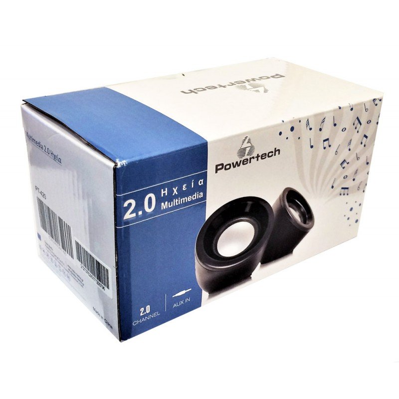 Ηχεία Μαύρα Speakers 2 X 3Watt Multimedia Jack 3.5 & Usb Powered Black PT-420