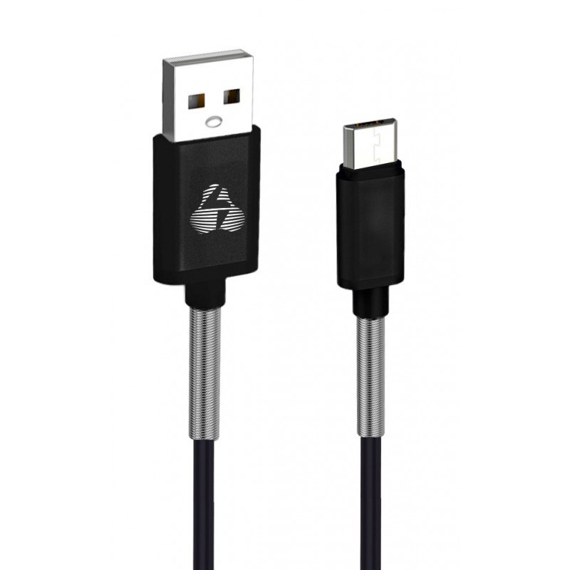 USB A 2.0 Fast Charging - Data Cable Male To Micro USB Black 1m Καλώδιο Φόρτισης & Δεδομένων PTR-0017