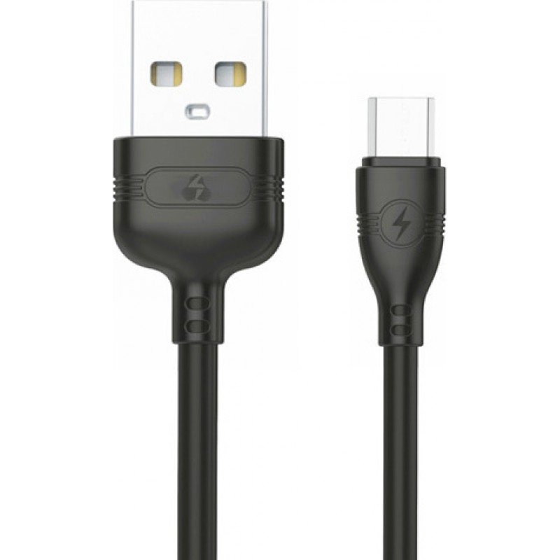 Powertech PTR-0054 USB A 2.0 Cable Male To Micro USB B Black 1m Καλώδιο Φόρτισης- Δεδομένων