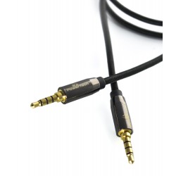  Jack 3.5 Male To Jack 3.5 Male 4pin Gold Metal 1m Stereo Καλώδιο Ήχου Επίχρυσο PTR-0074
